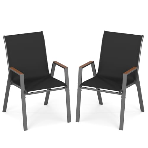 Lot de 2 Chaises de Jardin Empilables Lot de 2 Chaises de Jardin Empilables