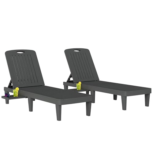 Lot de 2 chaises longues de jardin Lot de 2 chaises longues de jardin