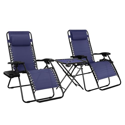 Lot de 2 fauteuils relax pliants bleus