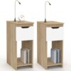 Lot de 2 Tables de Chevet Étroites Anouk Lot de 2 Tables de Chevet Étroites Anouk