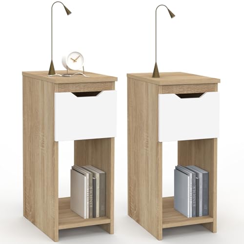 Lot de 2 Tables de Chevet Étroites Anouk Lot de 2 Tables de Chevet Étroites Anouk