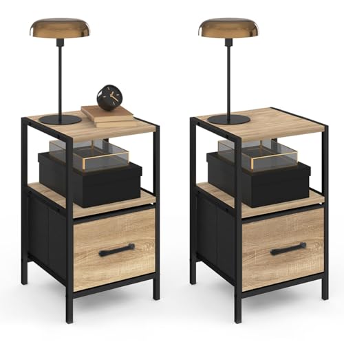 Lot de 2 Tables de Chevet Utah Lot de 2 Tables de Chevet Utah