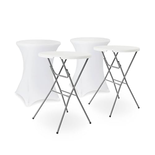Lot de 2 Tables Hautes de Réception Pliables Lot de 2 Tables Hautes de Réception Pliables