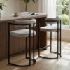 Lot de 2 Tabourets de Bar en Velours