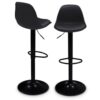 Lot de 2 Tabourets de Bar Noir Lot de 2 Tabourets de Bar Noir