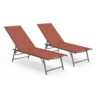 Lot de 2 Transats Inclinables en Acier Lot de 2 Transats Inclinables en Acier