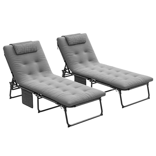 Lot de 2 transats pliables confortables Lot de 2 transats pliables confortables
