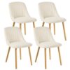 Lot de 4 Chaises Blanches en Bois Lot de 4 Chaises Blanches en Bois
