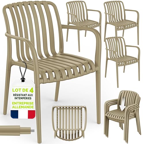 Lot de 4 chaises de Jardin empilables Lot de 4 chaises de Jardin empilables