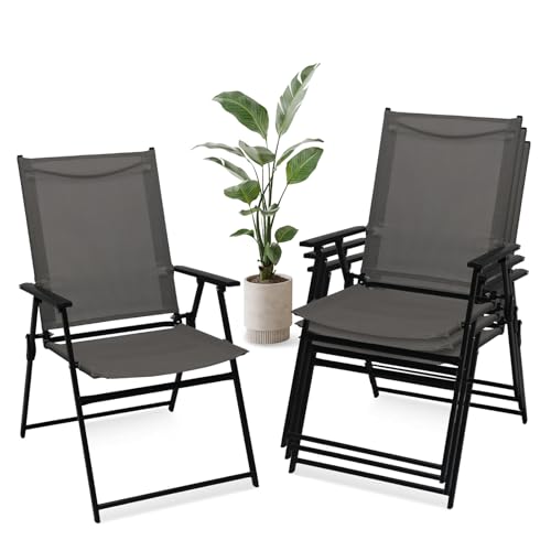 Lot de 4 Chaises de Jardin Pliantes