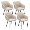 Lot de 4 Chaises Fauteuils Beige avec Accoudoirs Lot de 4 Chaises Fauteuils Beige avec Accoudoirs
