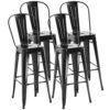 Lot de 4 Tabourets de Bar Empilables Lot de 4 Tabourets de Bar Empilables