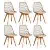 Lot de 6 Chaises Modernes en Kaki Lot de 6 Chaises Modernes en Kaki