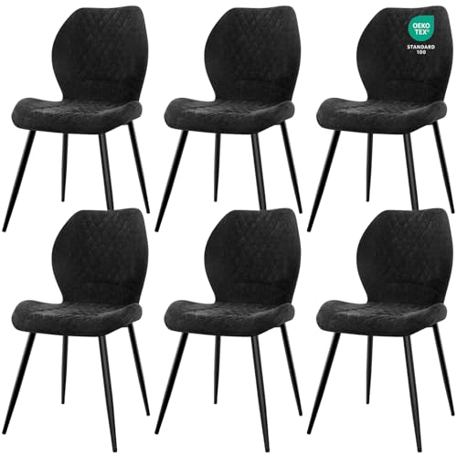 Lot de 6 chaises rembourrées en lin Lot de 6 chaises rembourrées en lin