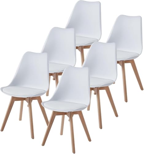 Lot de 6 Chaises Scandinaves Blanches Lot de 6 Chaises Scandinaves Blanches