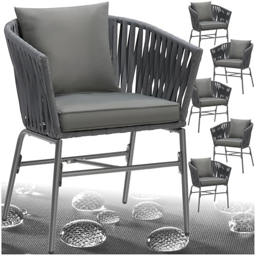Lot de 6 Fauteuils de Jardin Confortables Lot de 6 Fauteuils de Jardin Confortables