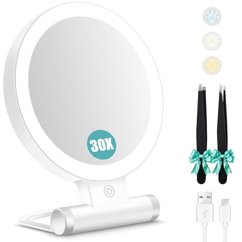 Miroir grossissant lumineux 1X/30X compact Miroir grossissant lumineux 1X/30X compact