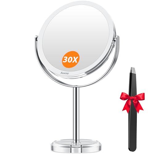 Miroir Maquillage Auxmir 1X et 30X Double Face Miroir Maquillage Auxmir 1X et 30X Double Face