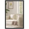 Miroir Mural Rectangulaire en Bois Noir Miroir Mural Rectangulaire en Bois Noir