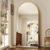 Miroir Sur Pied Élégant en Métal Dore Miroir Sur Pied Élégant en Métal Dore