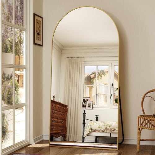 Miroir Sur Pied Élégant en Métal Dore Miroir Sur Pied Élégant en Métal Dore
