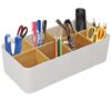 Organisateur de Bureau en Bambou Blanc Organisateur de Bureau en Bambou Blanc