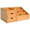 Organiseur de Bureau en Bambou Verni Organiseur de Bureau en Bambou Verni
