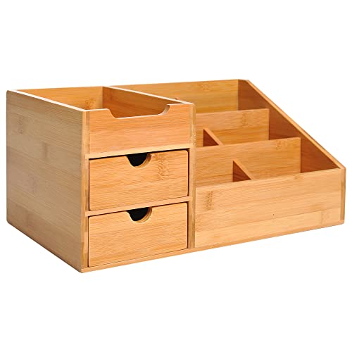 Organiseur de Bureau en Bambou Verni Organiseur de Bureau en Bambou Verni