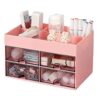Organiseur de bureau rose avec tiroirs