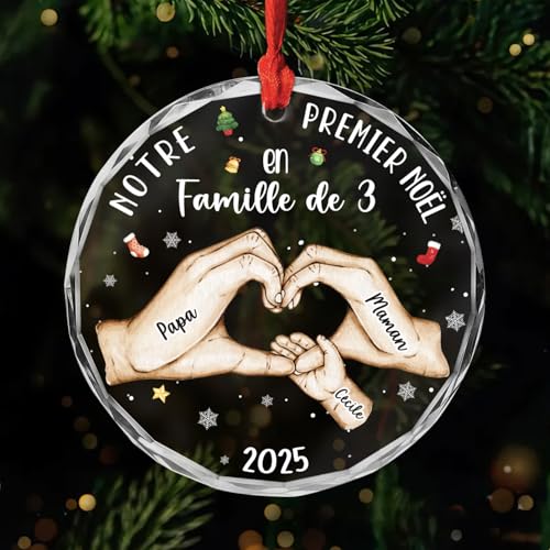 Ornement de Noël Personnalisé en Verre