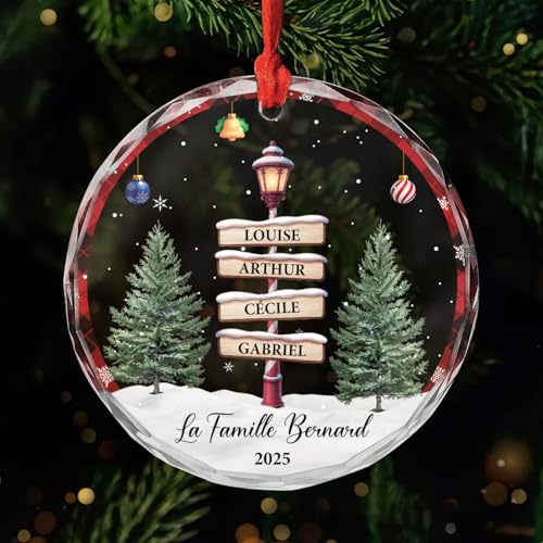 Ornement Personnalisé Noël en Verre Ornement Personnalisé Noël en Verre