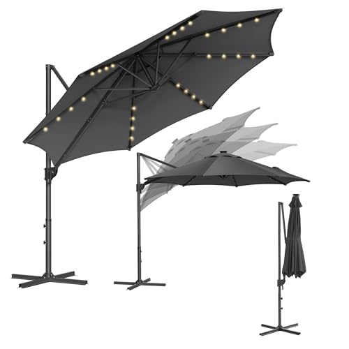 Parasol de Jardin avec LED Solaire 300 cm