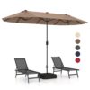 Parasol de Jardin Grand avec Pied en Café Parasol de Jardin Grand avec Pied en Café