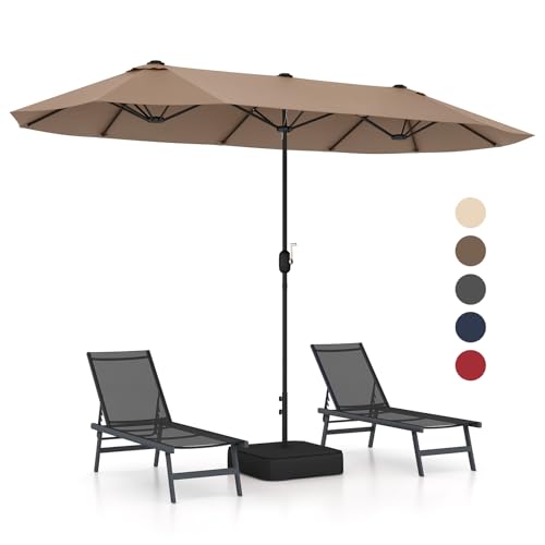 Parasol de Jardin Grand avec Pied en Café