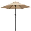 Parasol de Jardin Inclinable 230 cm Kaki