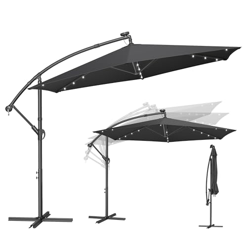 Parasol Déporté avec LED Solaire