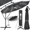 Parasol déporté LED solaire 3M avec manivelle Parasol déporté LED solaire 3M avec manivelle