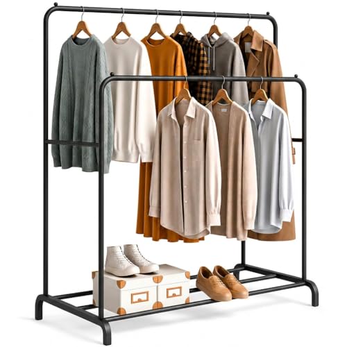 Portant à Vêtements Edihome Noir Double Portant à Vêtements Edihome Noir Double