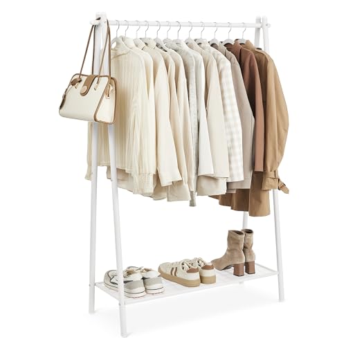 Porte-vêtements en Acier Blanc Polyvalent Porte-vêtements en Acier Blanc Polyvalent