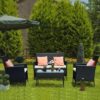 Salon de Jardin 4 Personnes en Résine Tressée Salon de Jardin 4 Personnes en Résine Tressée