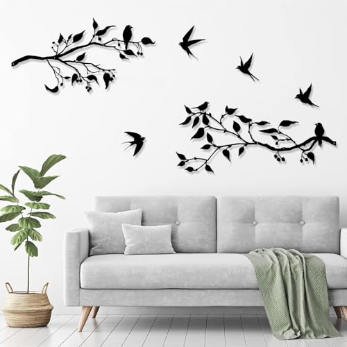 Sculpture Murale Métal Silhouette d'Oiseaux Sculpture Murale Métal Silhouette d'Oiseaux