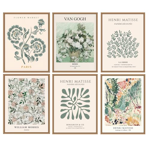 Set de 6 impressions murales vert sauge Set de 6 impressions murales vert sauge