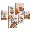 Set de 6 Tableaux Muraux Boho Terracotta Set de 6 Tableaux Muraux Boho Terracotta