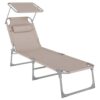 SONGMICS Bain de Soleil Pliable Taupe SONGMICS Bain de Soleil Pliable Taupe