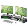 Support Moniteur Double Réglable en Bois Support Moniteur Double Réglable en Bois