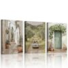 Tableau Vintage Italien Paysage Campagne