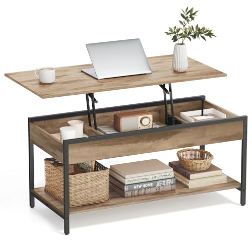 Table Basse Relevable avec Rangement Table Basse Relevable avec Rangement