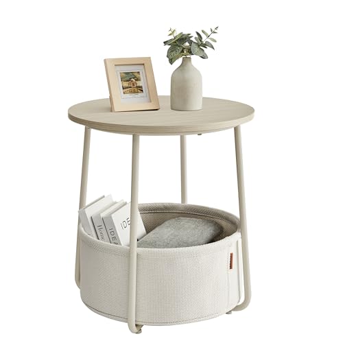 Table Basse Ronde avec Rangement Tissu Table Basse Ronde avec Rangement Tissu