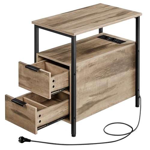 Table d’Appoint avec Multiprise et Rangement Table d’Appoint avec Multiprise et Rangement