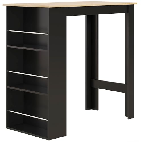Table de Bar Haute avec 3 Étagères Table de Bar Haute avec 3 Étagères